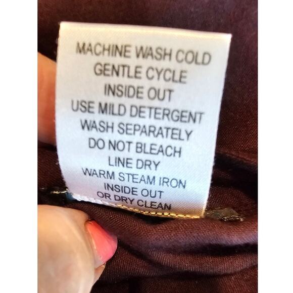 Ulla Popken Relaxed Fit Embroidered Floral V-Neck Boho Tunic Top XL 12 14 Purple - Picture 5 of 5